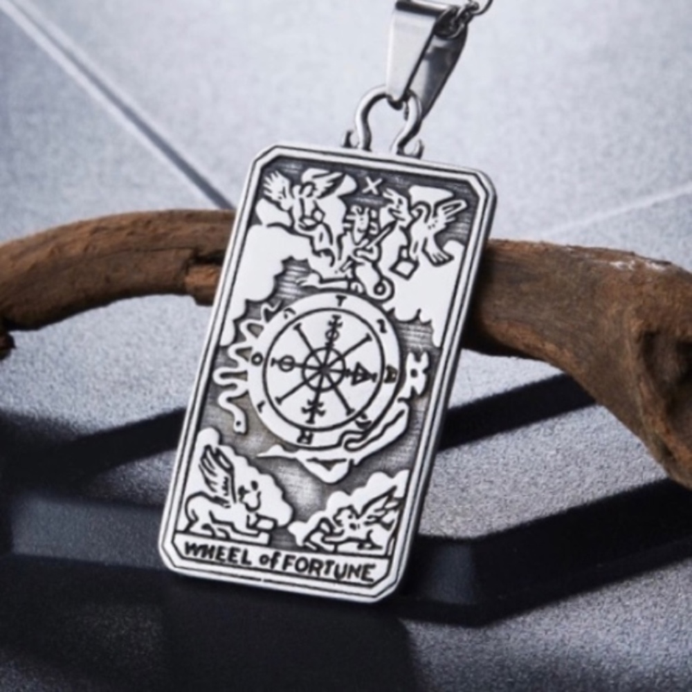 Tarot Wheel of Fortune Pendant necklace - Picture 4 of 8